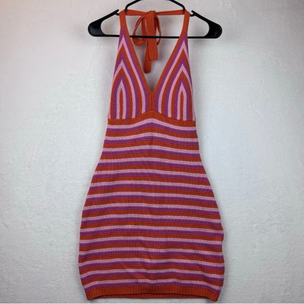Striped Halter Knit Dress